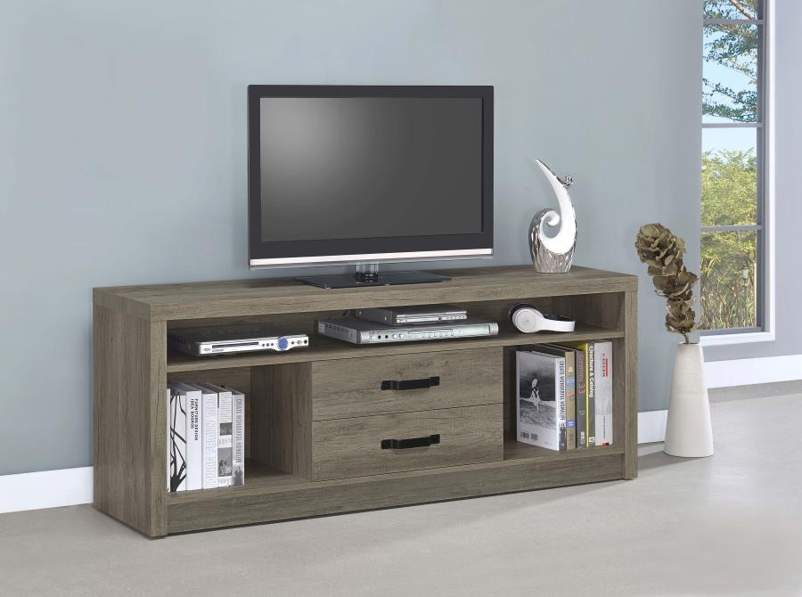 Burke 2-drawer 59" TV Console GREY DRIFTWOOD ONLy