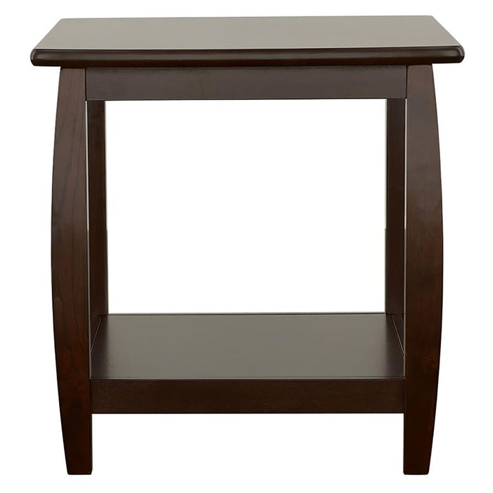 Dixon Square End Table with Bottom Shelf Espresso