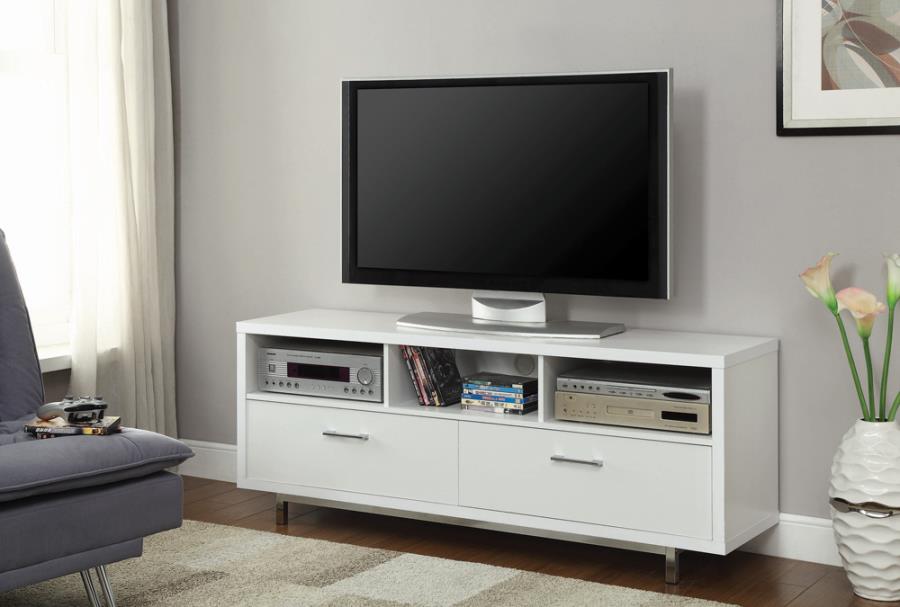 Casey 2-drawer Rectangular 60"TV Console WHITE