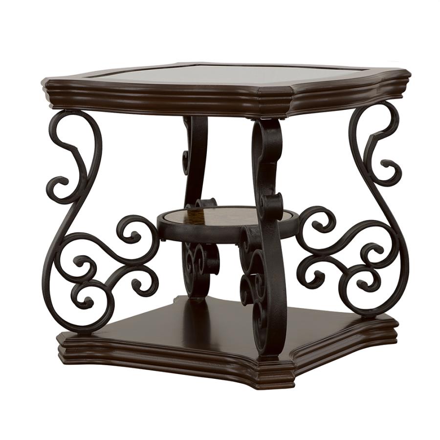 Laney End Table Deep Merlot and Clear