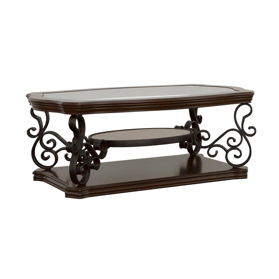 Laney Coffee Table Deep Merlot and Clear