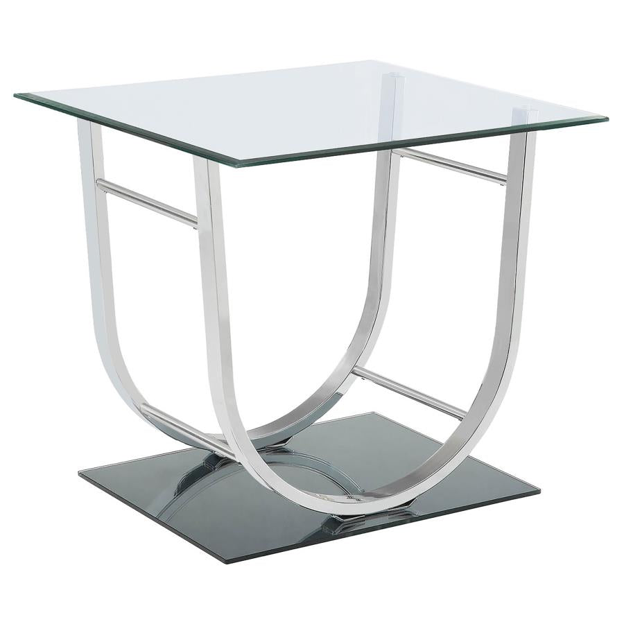 Danville U-shaped End Table Chrome