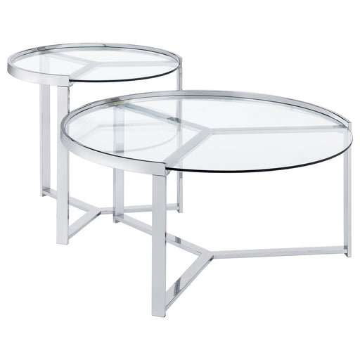 delia-2-piece-round-glass-top-nesting-coffee-table-clear-and-chrome