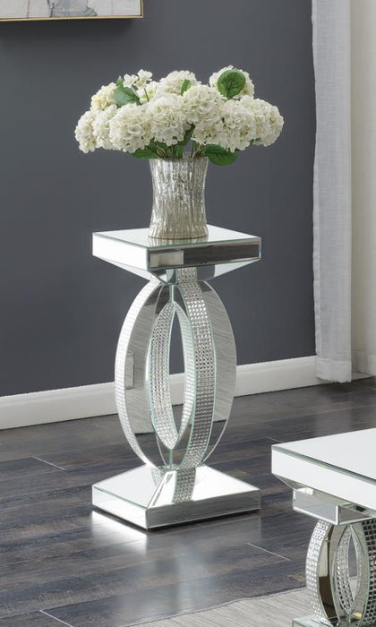 Amalia Square End Table  Clear Mirror