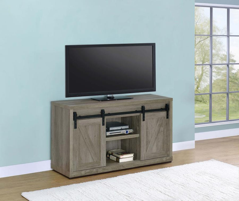 Brockton 47-inch 3-shelf Sliding Doors TV Console GREY DRIFTWOOD