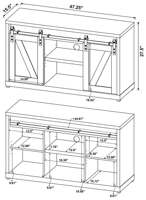 brockton-47-inch-3-shelf-sliding-doors-tv-console-grey-driftwood