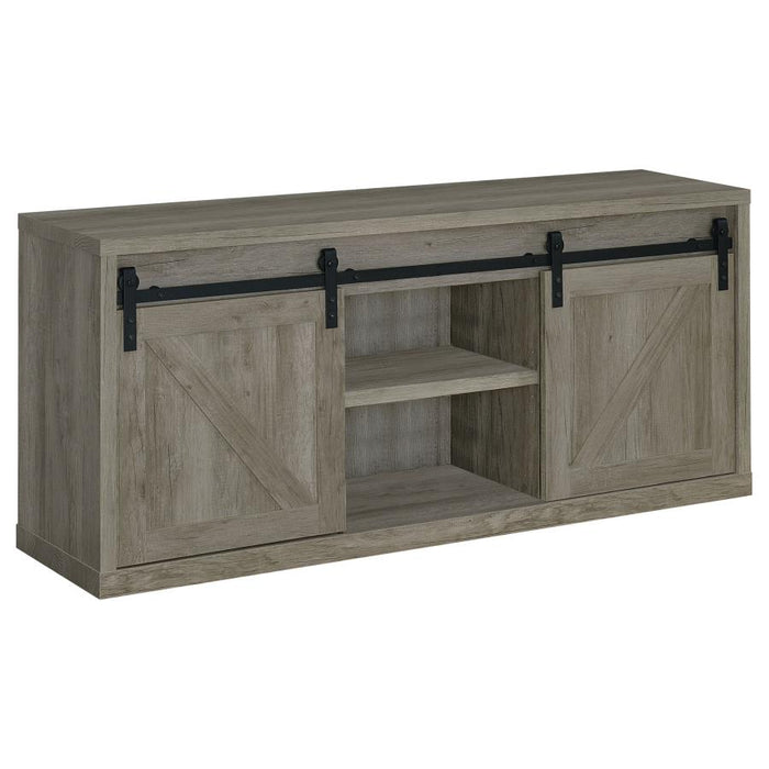 Brockton 59-inch 3-shelf Sliding Doors TV Console GREY DRIFTWOOD