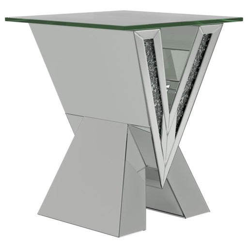 taffeta-v-shaped-end-table-with-glass-top-silver