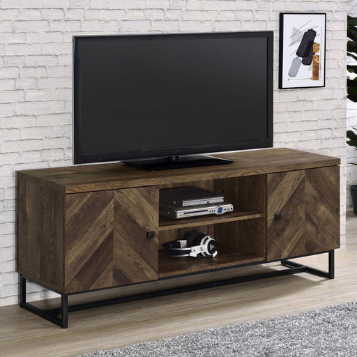 myles-2-door-60-tv-console-w-adj-shelves-rustic-oak-herringbone-only