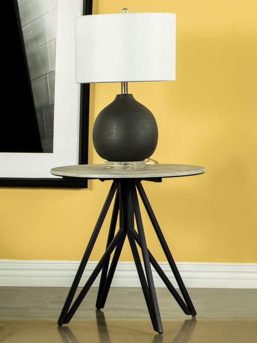 hadi-round-end-table-with-hairpin-legs-cement-and-gunmetal