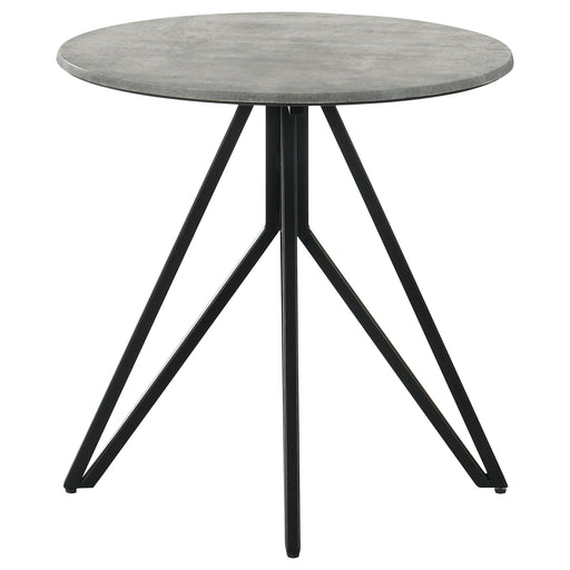 hadi-round-end-table-with-hairpin-legs-cement-and-gunmetal