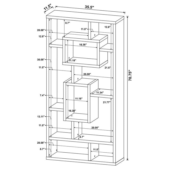 Howie 10-shelf Bookcase White