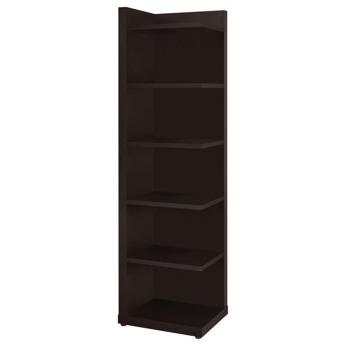 Pinckard 6-tier Corner Bookcase Cappuccino