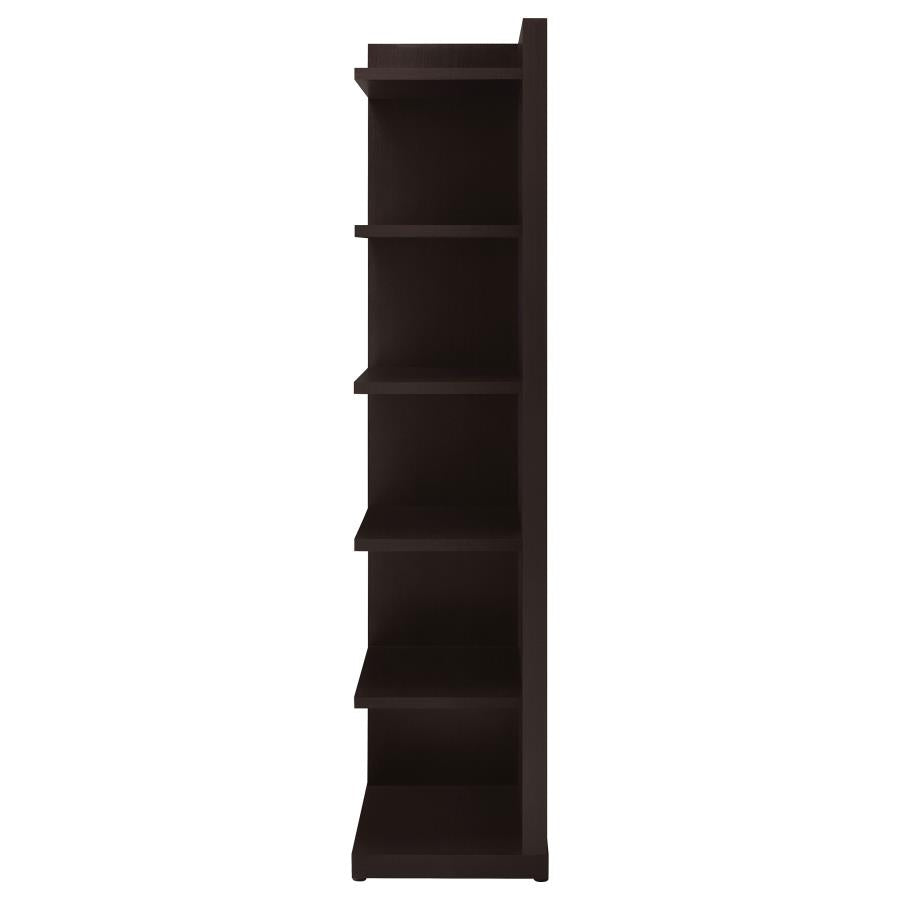 Pinckard 6-tier Corner Bookcase Cappuccino