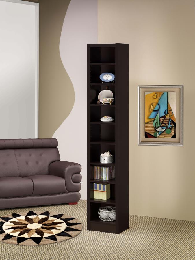 Eliam Rectangular Bookcase with 2 Fixed Shelves Cappuccino ONLY