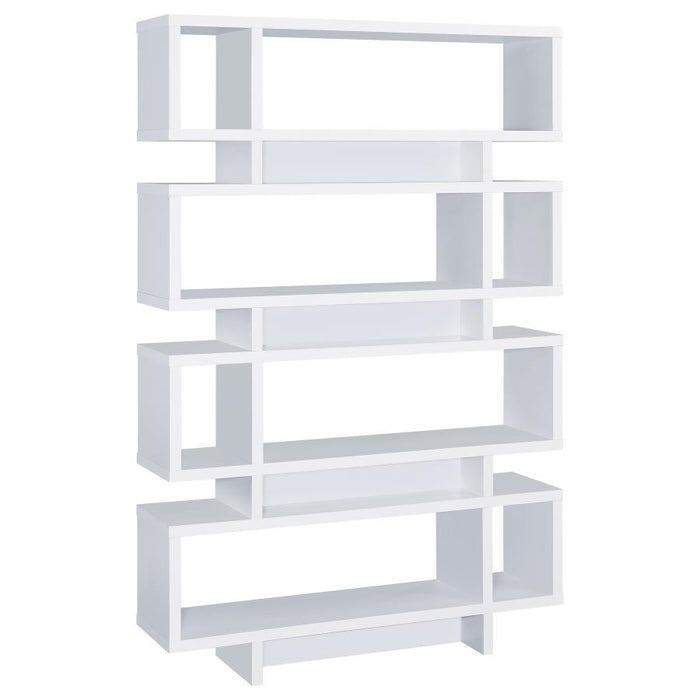 Reid 4-tier Open Back Bookcase White