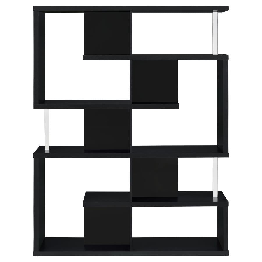 Hoover 5-tier Bookcase Black and Chrome