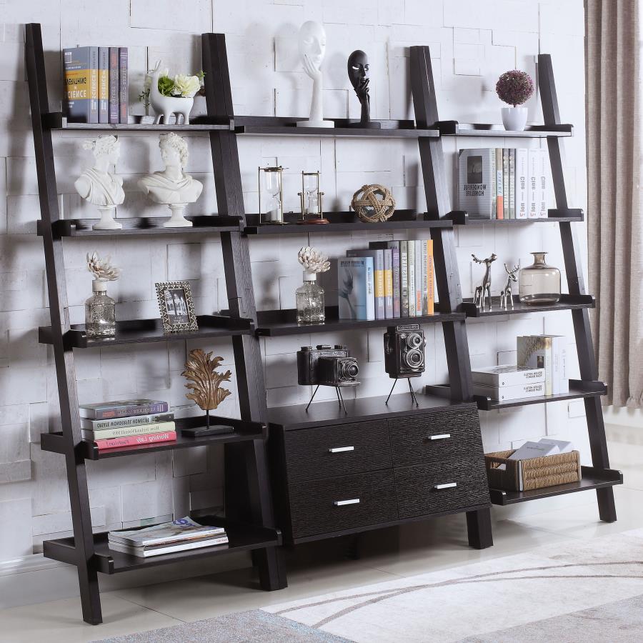 Colella 4-drawer Storage Bookcase Cappuccino