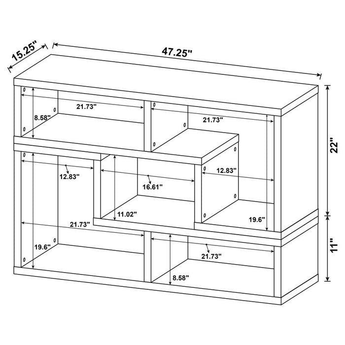 Velma Convertible TV Console and Bookcase Cappuccino