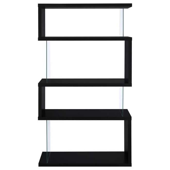 Emelle 4-tier Bookcase Black and Clear