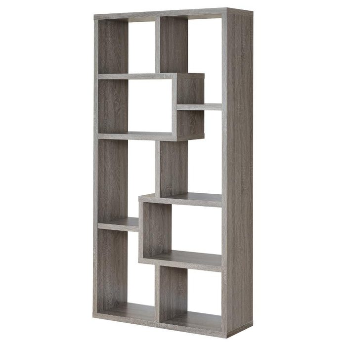 Theo 10-shelf Bookcase Weathered Grey