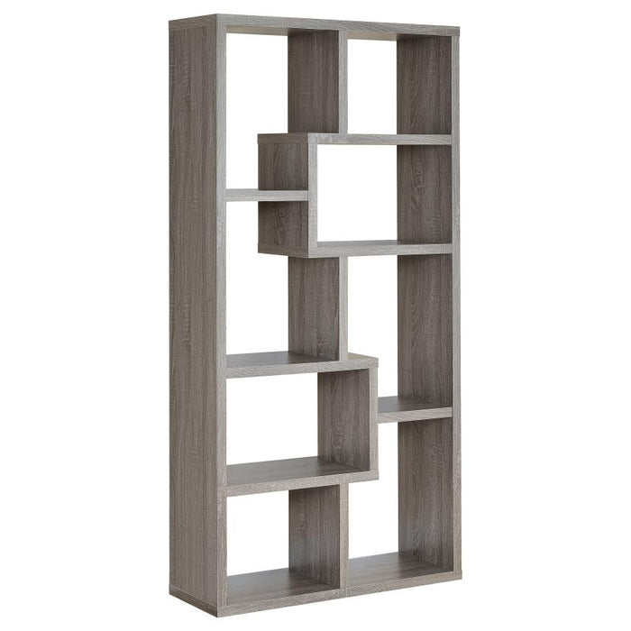 Theo 10-shelf Bookcase Weathered Grey