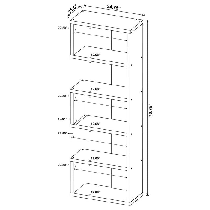 Joey 5-tier Bookcase Weathered Grey