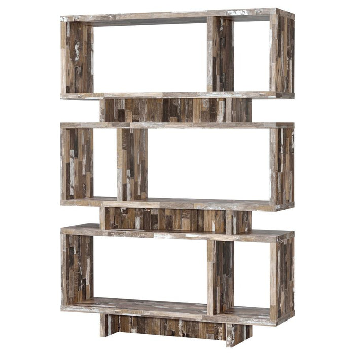 Roman 3-tier Geometric Bookcase Salvaged Cabin