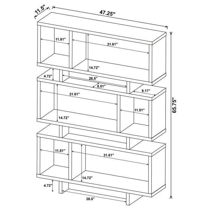 Roman 3-tier Geometric Bookcase Salvaged Cabin