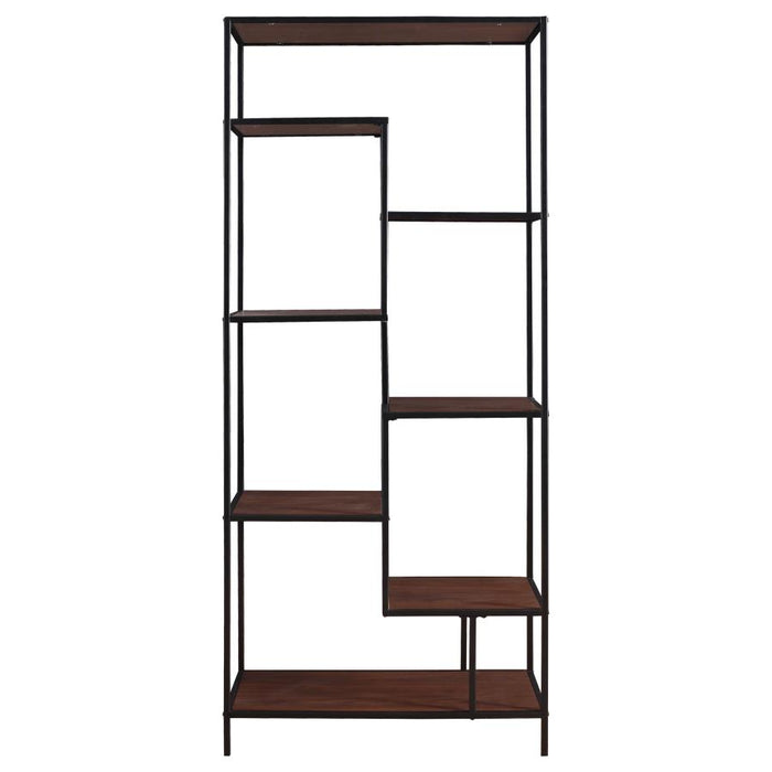 Asher 7-shelf Bookcase Walnut 31"