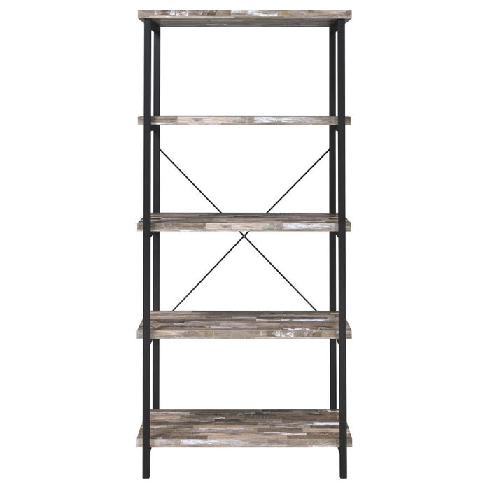 Kemper 4-shelf Bookcase Salvaged Cabin and Black