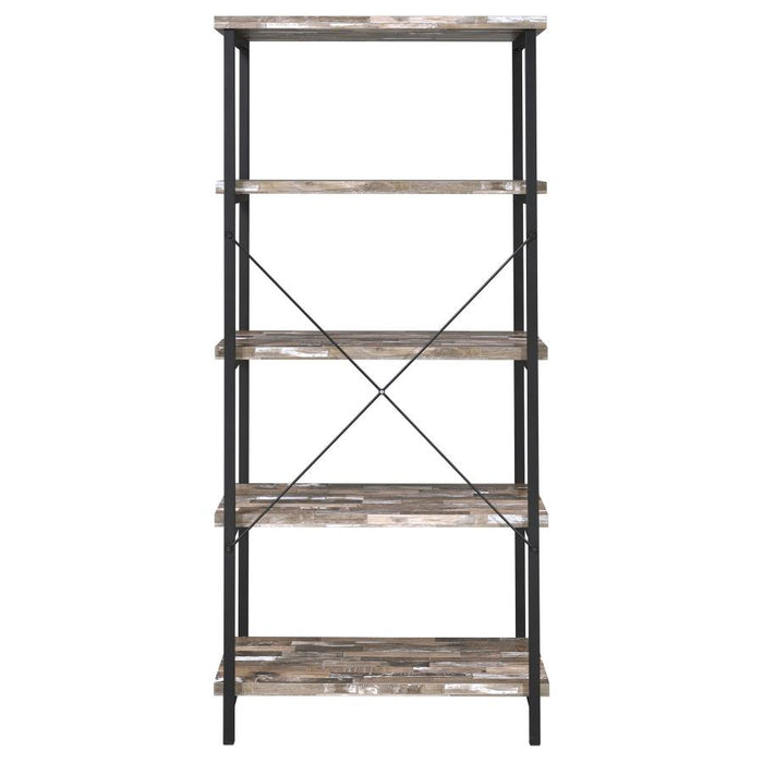 Kemper 4-shelf Bookcase Salvaged Cabin and Black