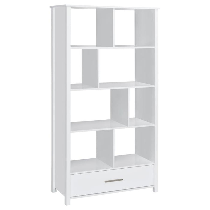 Dylan Rectangular 8-shelf Bookcase WHITE