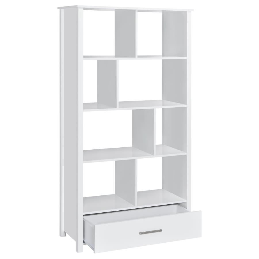 Dylan Rectangular 8-shelf Bookcase WHITE