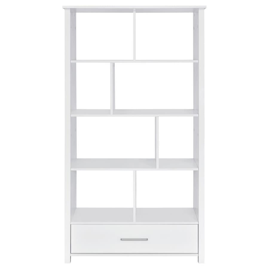 Dylan Rectangular 8-shelf Bookcase WHITE