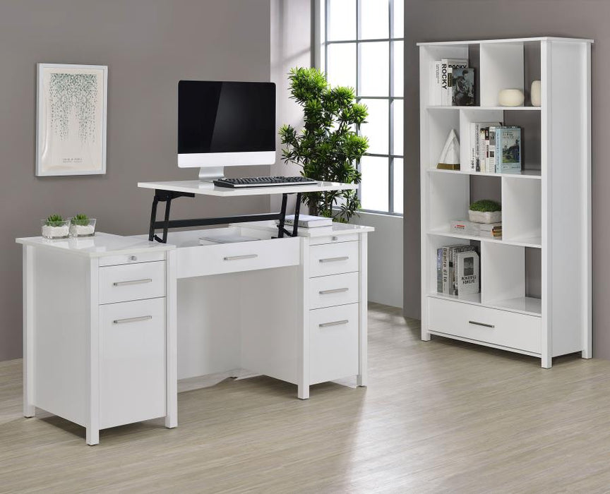 Dylan Rectangular 8-shelf Bookcase WHITE