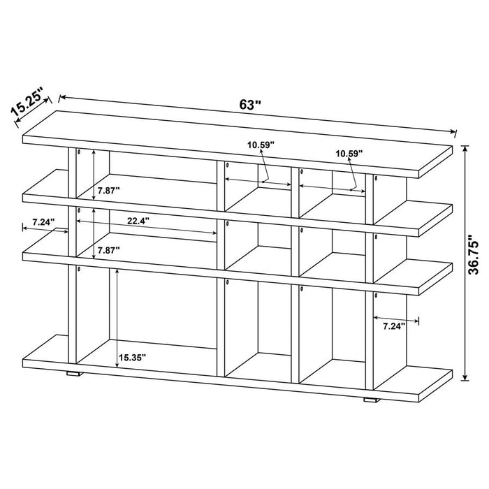 Santos 3-tier Bookcase Antique Nutmeg