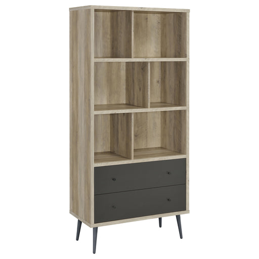 maeve-3-shelf-engineered-wood-bookcase-with-drawers-antique-pine-and-grey