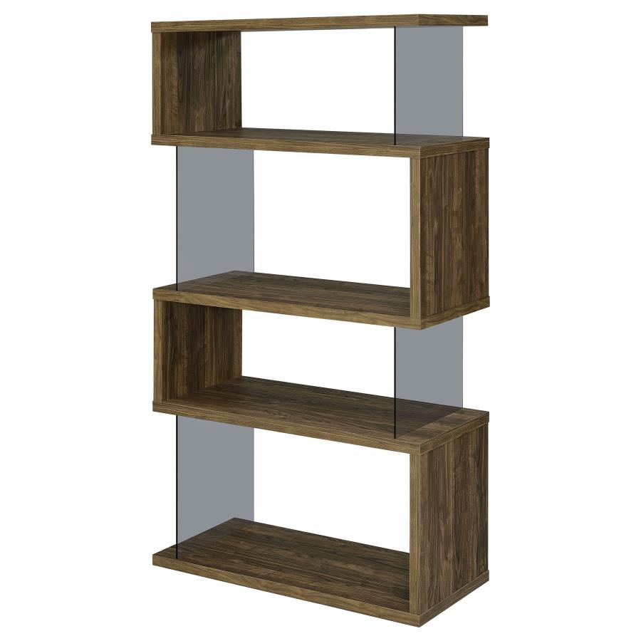 Emelle 4-shelf Bookcase with Glass Panels