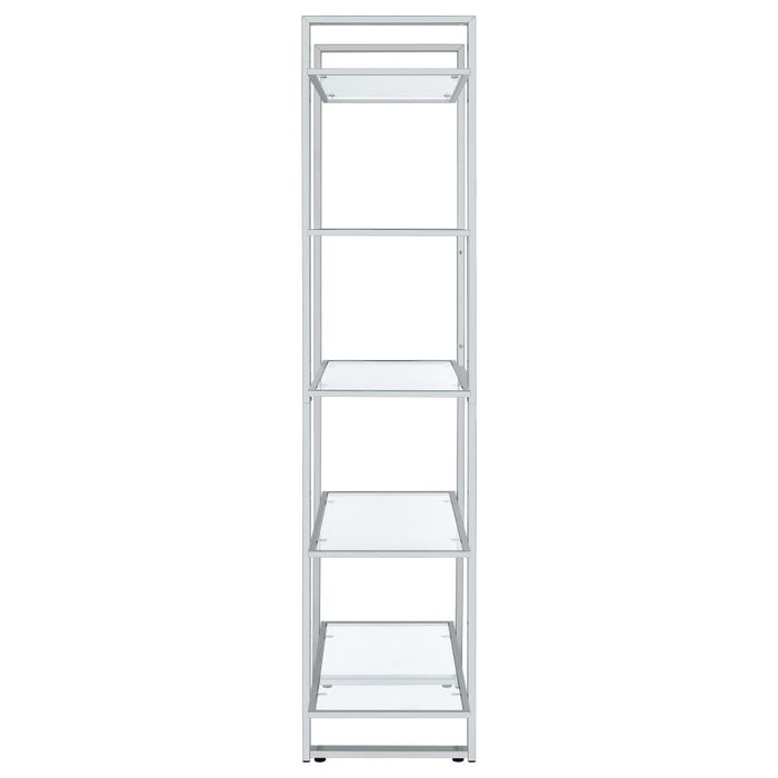 Hartford Glass Shelf Bookcase Chrome