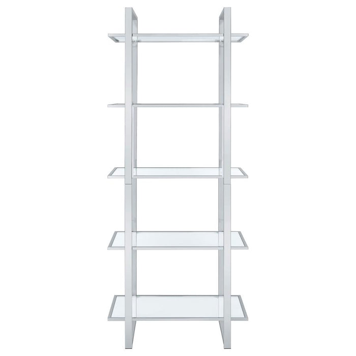 Hartford Glass Shelf Bookcase Chrome