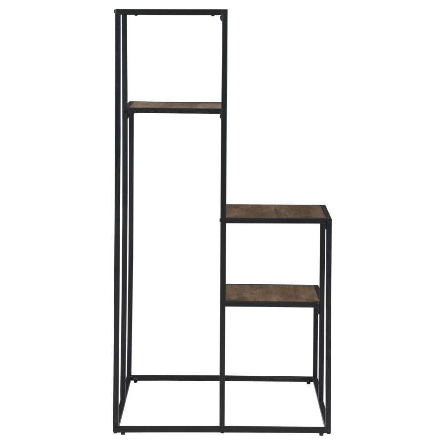 Rito 4-tier Display Shelf Rustic Brown and Black