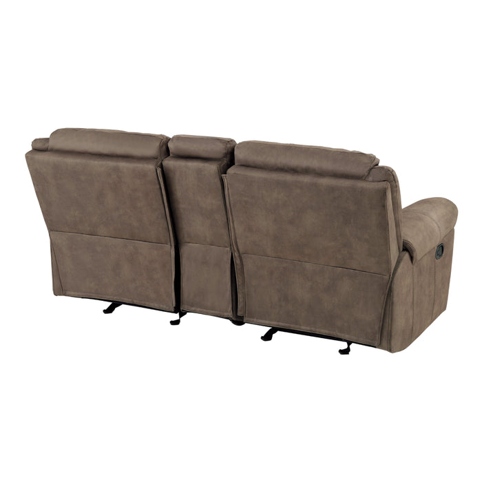 Aram Recliner Loveseat BROWN MICROFIBER