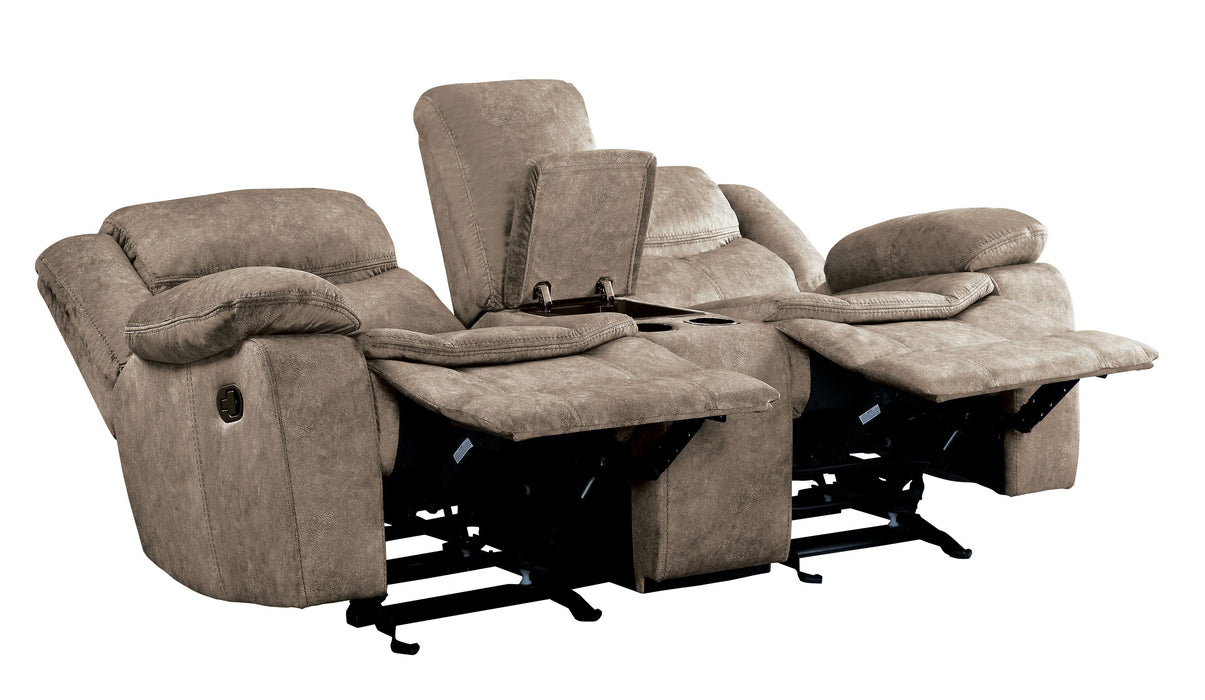 Bastrop Recliner Loveseat BROWN MICROFIBER