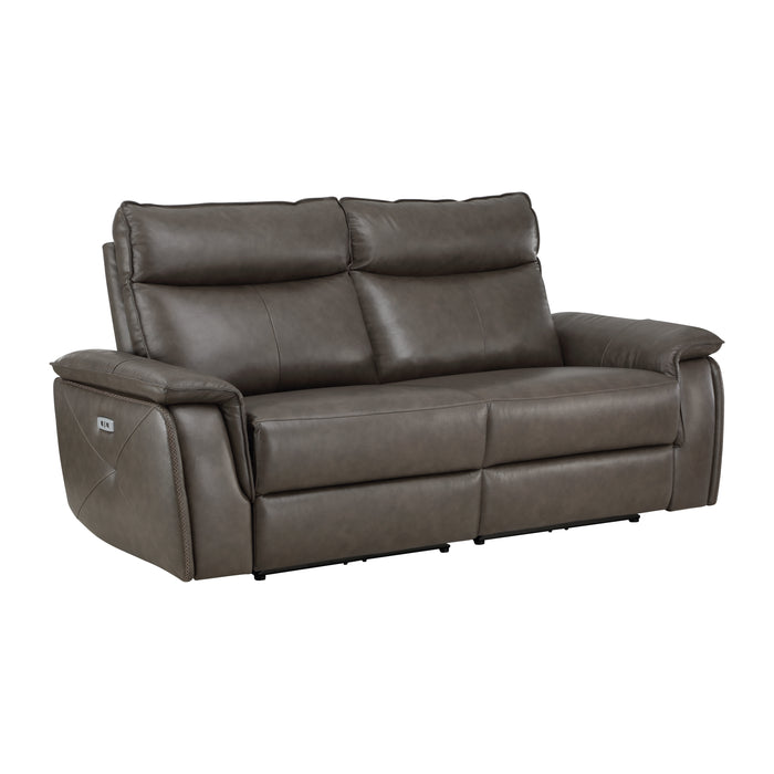 Maroni Top Grain Leather Power Sofa DARK BROWN