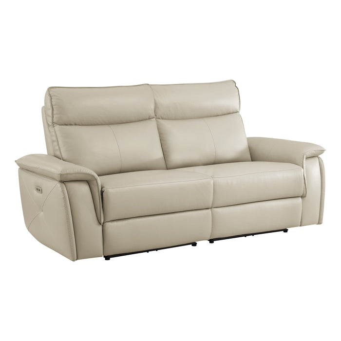 Maroni Top Grain Leather Power Sofa TAUPE