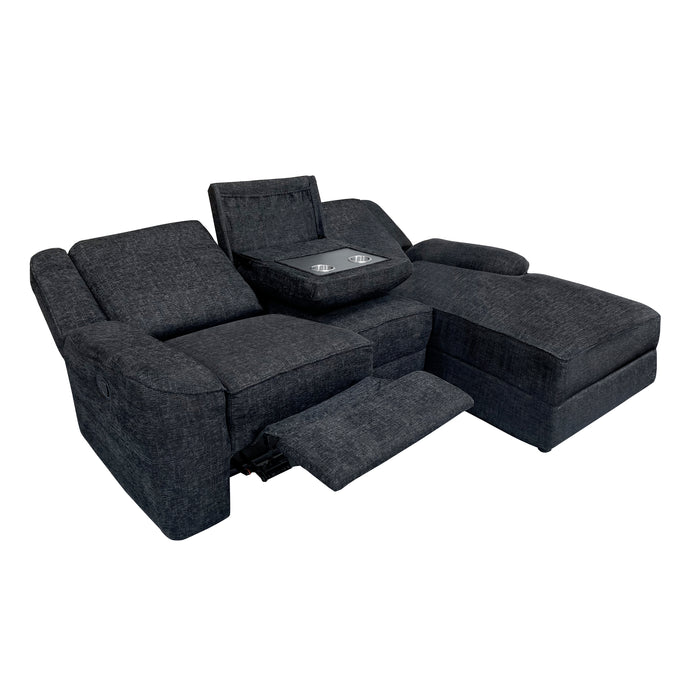 Monterey 2-Piece Reclining Sectional with Right Chaise EBONY ONLY