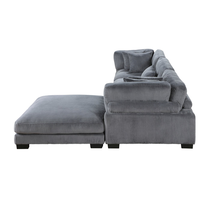 Traverse 4-Piece Modular Sectional W/ Ottoman GREY