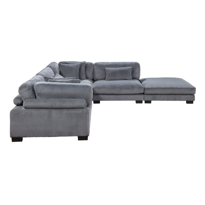 Traverse 5-Piece Modular Sectional W/ Ottoman GREY