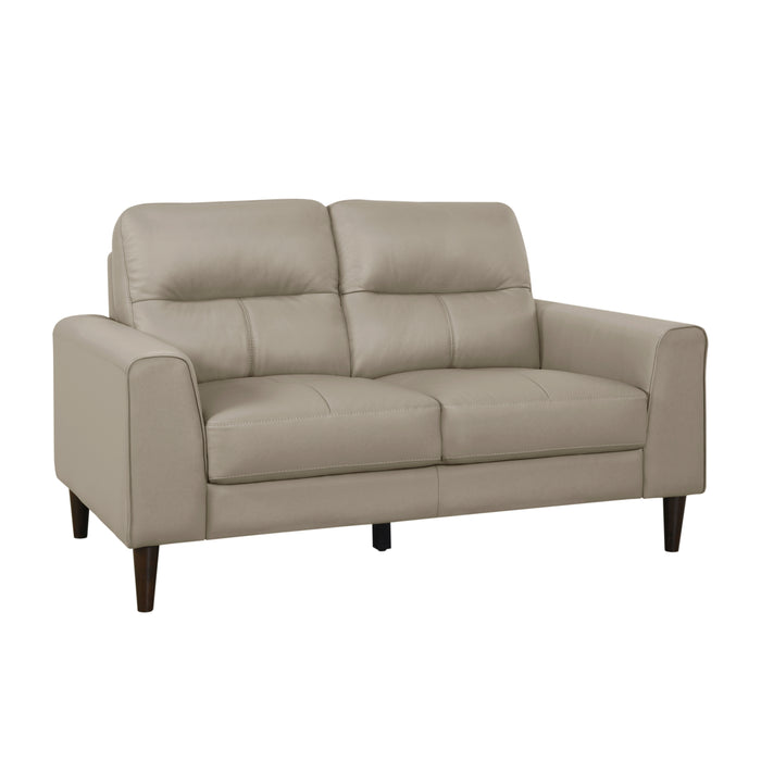 Lewes Top Grain Leather Loveseat LITE BROWN